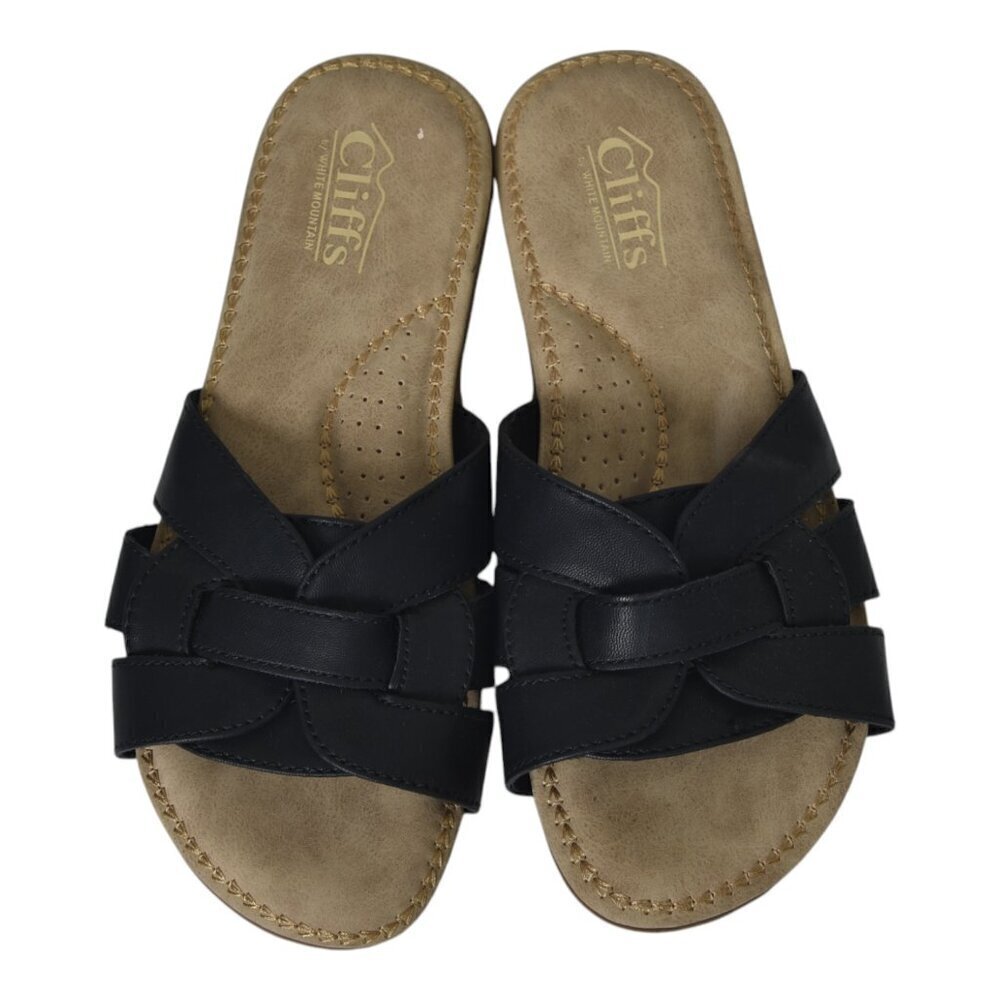 Cliffs by White Mountain Slide Sandal Black Cushioned Size 6.5 - Picture 5 of 9